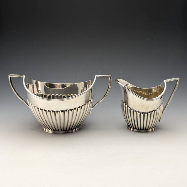 約 1905 年英國古董鍍銀糖罐和奶油罐 Mappin 和 Webb